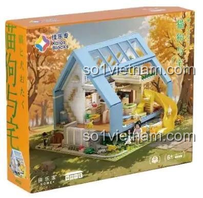 bộ đồ chơi Ngôi Nhà Mèo Chó Kaios Blocks 61031, mô hình nhà thú cưng phong cách Nhật Bản cho bé gái 6 tuổi, đồ chơi lắp ghép giá tốt