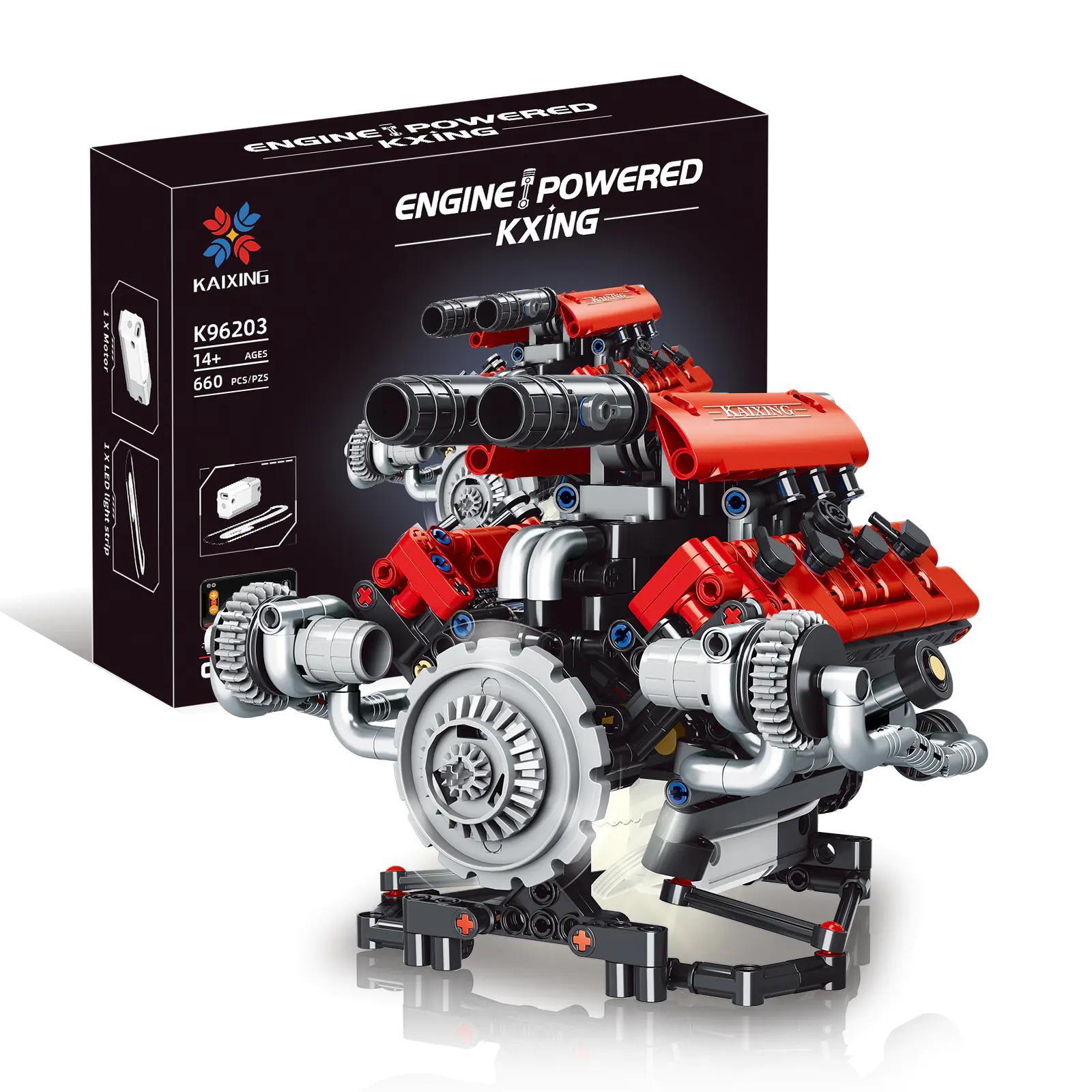 KAIXING K96203 bộ lắp ráp Động cơ Ferrari V8, mô hình động cơ V8 lắp ráp có hộp sản phẩm, phù hợp con trai 14 tuổi, giá tốt