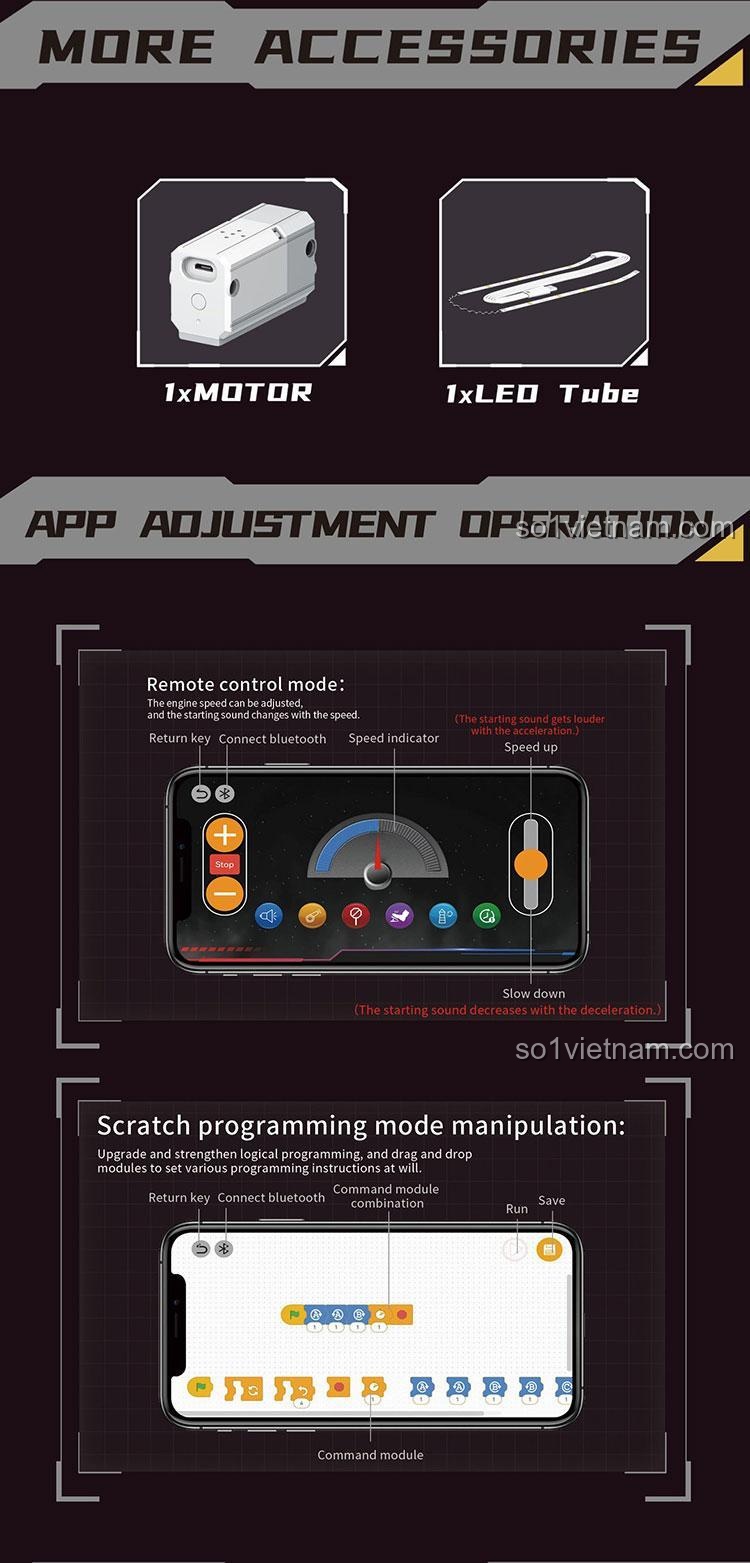 Chi tiết hệ thống truyền động cơ khí mô phỏng của bộ lắp ghép KAIXING K96206 Động cơ V8 Lamborghini, chất lượng vượt trội