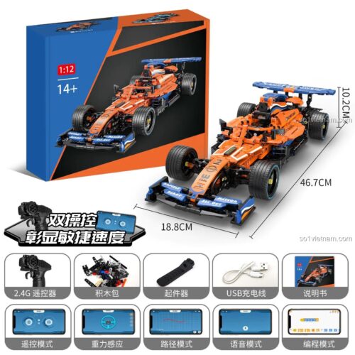 Bộ lắp ghép Mô hình xe đua F1 McLaren KAIYU Xe đua F1 McLaren điều khiển từ xa, lập trình được, cảm biến chuyển động, cho bé trai 14 tuổi, chất lượng cao.