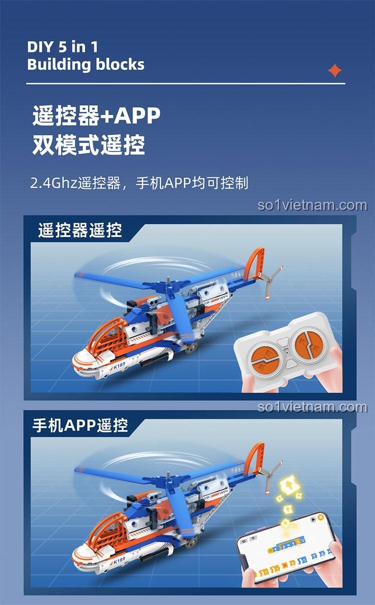 Điều khiển từ xa cho bộ KAIYU K96189, đồ chơi STEM cho bé trai 6 tuổi, chất lượng cao