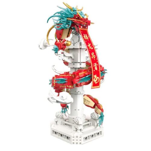 bộ lắp ghép Trụ Rồng Cuộn KAKAKEY KK-JM62207, mô hình Rồng Tết tinh xảo, đồ chơi mô hình cho con trai 12 tuổi, giá tốt