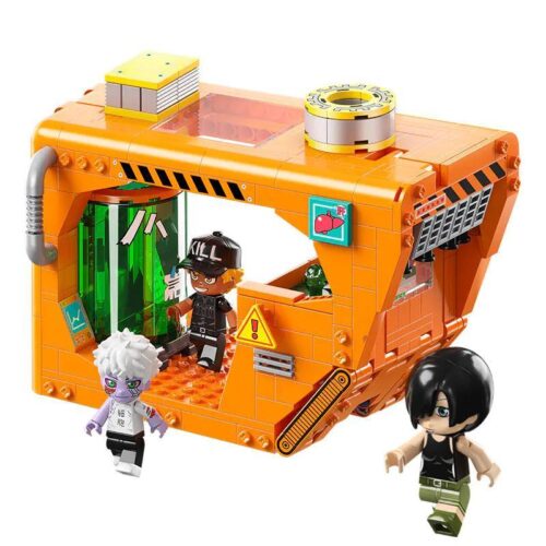 Ảnh chụp bộ lắp ghép Mô hình Nhà Máy Gan Kalos Blocks 32003 từ anime Tế Bào Máu, gồm 3 minifigures Tế bào T, Tế bào NK và Tế bào Ung thư. Món đồ chơi sáng tạo cho thanh niên 12 tuổi.