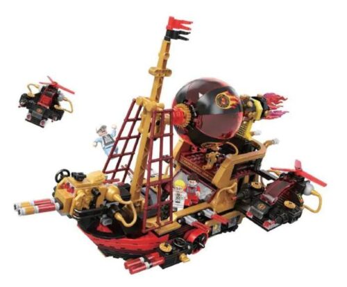 Bộ đồ chơi Chiến Hạm Bóng Đêm Kỷ Nguyên Hơi Nước Kalos Blocks 55003, thiết kế Steampunk độc đáo, bắn đạn nhựa, trực thăng mini tháo rời, phù hợp bé trai 6 tuổi, giá tốt