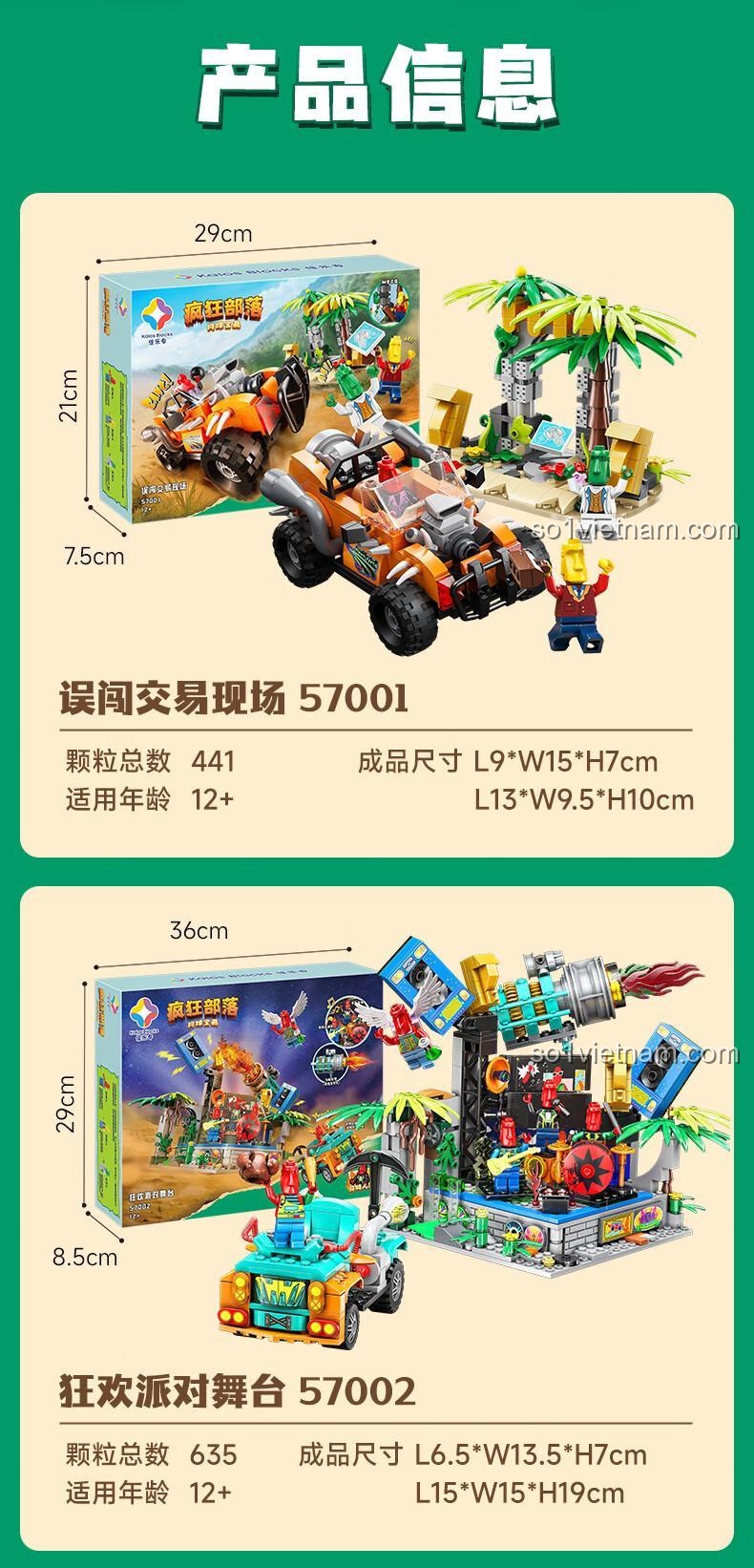 Các chi tiết và tính năng của bộ xếp hình Kalos Blocks 57001.