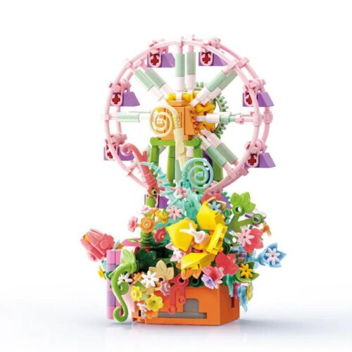 Bộ lắp ghép Vòng Quay Tình Yêu Hoa Lá KAZI 81138, đồ chơi mô hình Hộp nhạc Vòng Quay Tình Yêu cho bé gái 8 tuổi, giá tốt