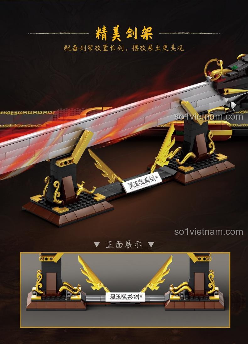 bộ lắp ghép Thanh Kiếm Rồng 047 rút kiếm ra khỏi vỏ, đồ chơi lắp ghép 88047 cho Con trai 8 tuổi, giá tốt