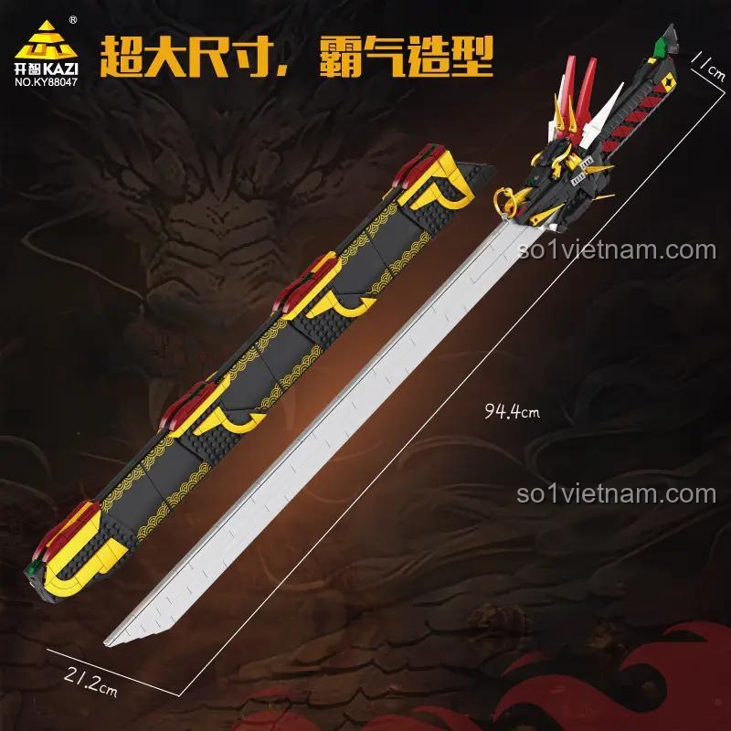 kích thước mô hình GBL Kiếm Rồng Hắc Ngọc, đồ chơi lắp ghép 88047 cho Con trai 8 tuổi, giá trị cao