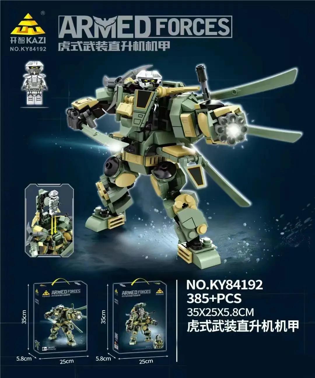 Bộ lắp ghép KAZI K84192 Robot Biến Hình Trực Thăng Vũ Trang Hổ, đồ chơi mô hình cho bé trai 6 tuổi, giá tốt