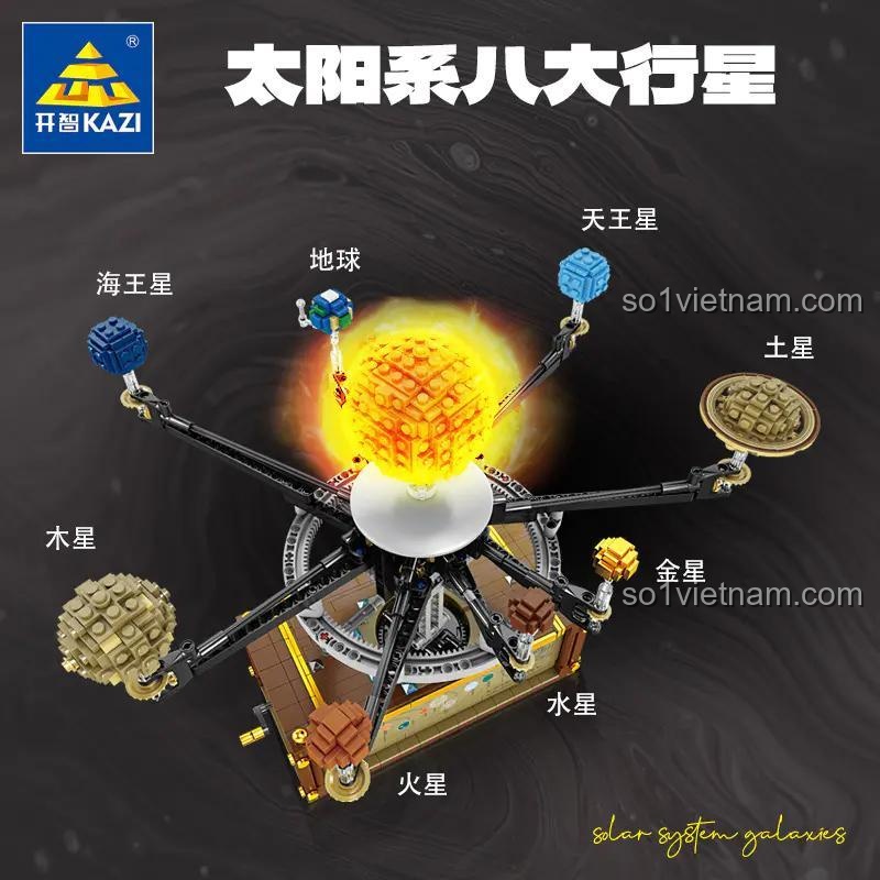Bộ lắp ráp Mô hình các hành tinh KAZI 10012, đồ chơi giáo dục STEM về thiên văn học cho trẻ em.