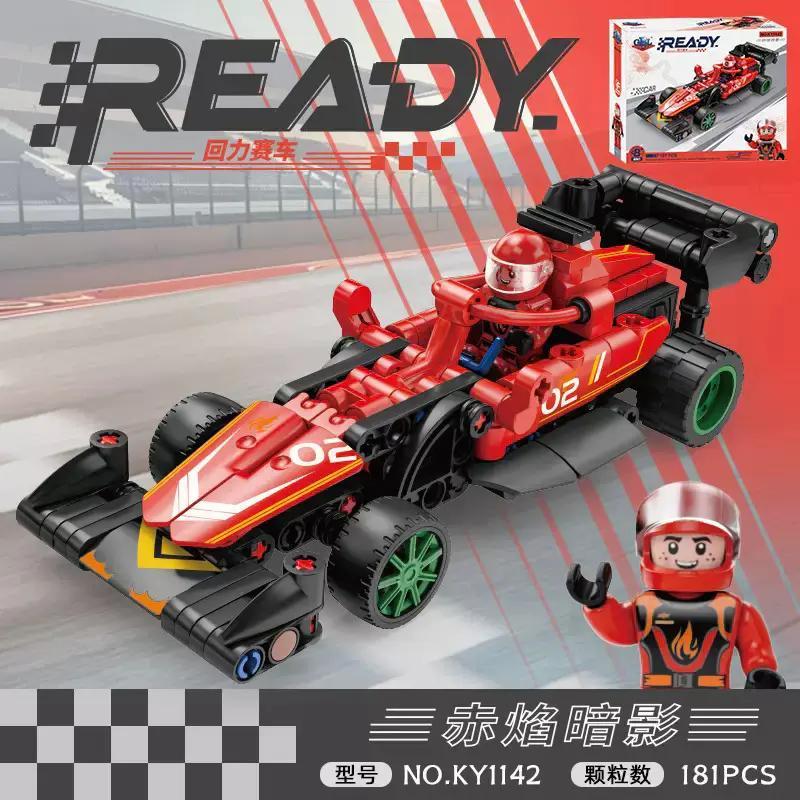 KAZI KY1142 Siêu xe F1 "Xích Diễm Ám Ảnh" Bộ lắp ghép 181 Mảnh Tương thích LEGO® Technic Cho bé trai 6 tuổi