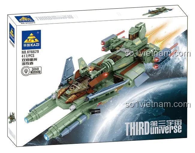 Hộp đồ chơi lắp ráp KAZI KY6629 Tàu chiến không gian Nomad, bộ xếp hình cho bé trai 6 tuổi, giá rẻ