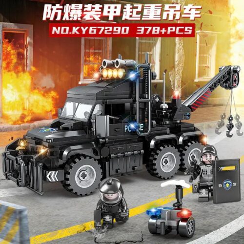 Bộ đồ chơi lắp ráp KAZI KY67290 Xe Cẩu Bọc Thép Chống Bạo Động Lực Lượng Đặc Nhiệm SWAT cho bé trai 6 tuổi, giá tốt, chất lượng cao