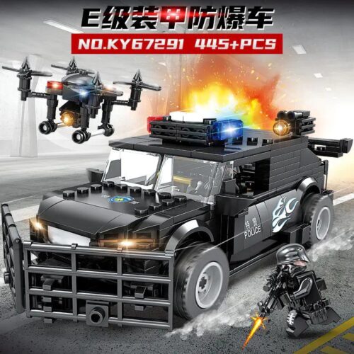 Bộ lắp ghép KAZI KY67291 Xe Chống Bạo Động Bọc Thép SWAT kèm drone trinh sát, minifigure đặc nhiệm, đồ chơi lắp ráp cho con trai 6 tuổi giá tốt