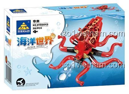 Hộp đơn bộ đồ chơi KAZI KY80043 Bạch tuộc, đồ chơi lắp ráp sáng tạo cho bé trai và bé gái 6 tuổi.