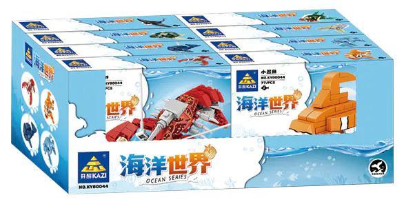 Bộ lắp ghép Thế giới Đại dương KAZI KY80044 giá rẻ, hộp 8 mẫu động vật biển cho bé trai bé gái 6 tuổi, đồ chơi lắp ráp sáng tạo.