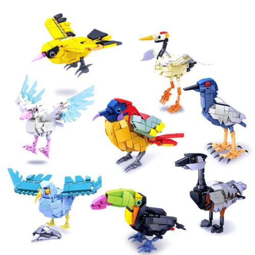 Bộ lắp ghép KAZI KY80060 8 loài chim sống động, đồ chơi lắp ráp sáng tạo cho bé trai bé gái 8 tuổi, giá tốt.