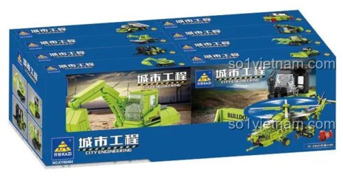 Hộp sản phẩm bộ lắp ghép xe công trình KAZI KY80464, đồ chơi xây dựng cho bé trai 6 tuổi