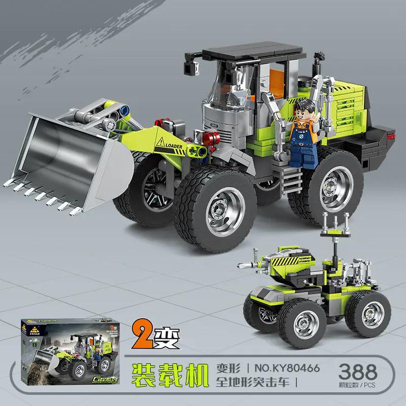 Bộ lắp ghép KAZI KY80466 Xe Tải Lắp Ghép và Xe Địa Hình Quân Sự, 388 mảnh ghép, 2 mẫu lắp ráp, đồ chơi xây dựng cho bé trai 6 tuổi