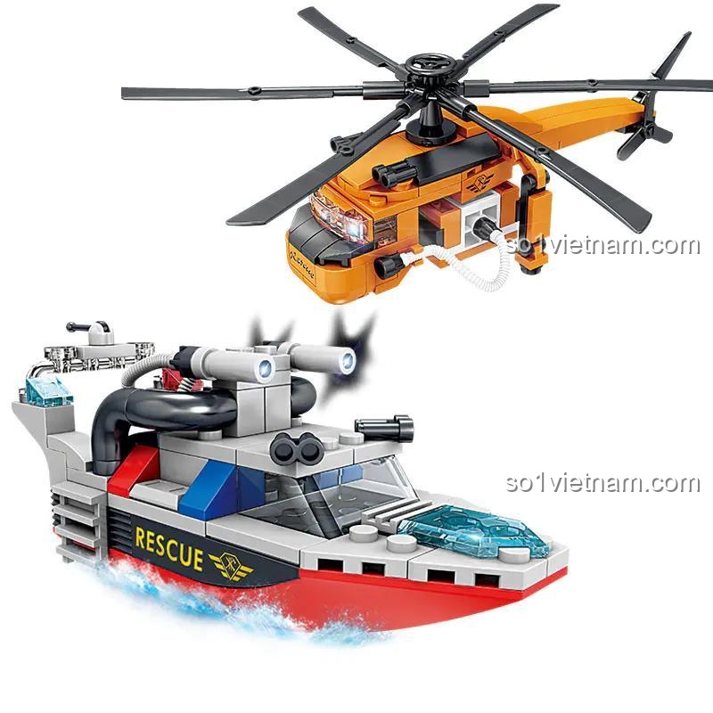 Các mô hình con của bộ lắp ghép xe cứu hỏa đa năng 8 trong 1 KAZI KY80542