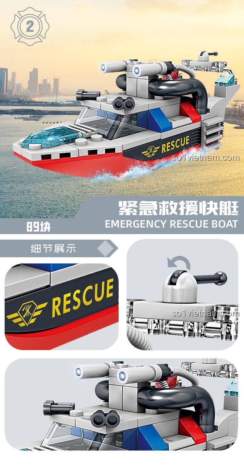 Xe cứu hỏa bồn nước của bộ lắp ghép xe cứu hỏa đa năng 8 trong 1 KAZI KY80542