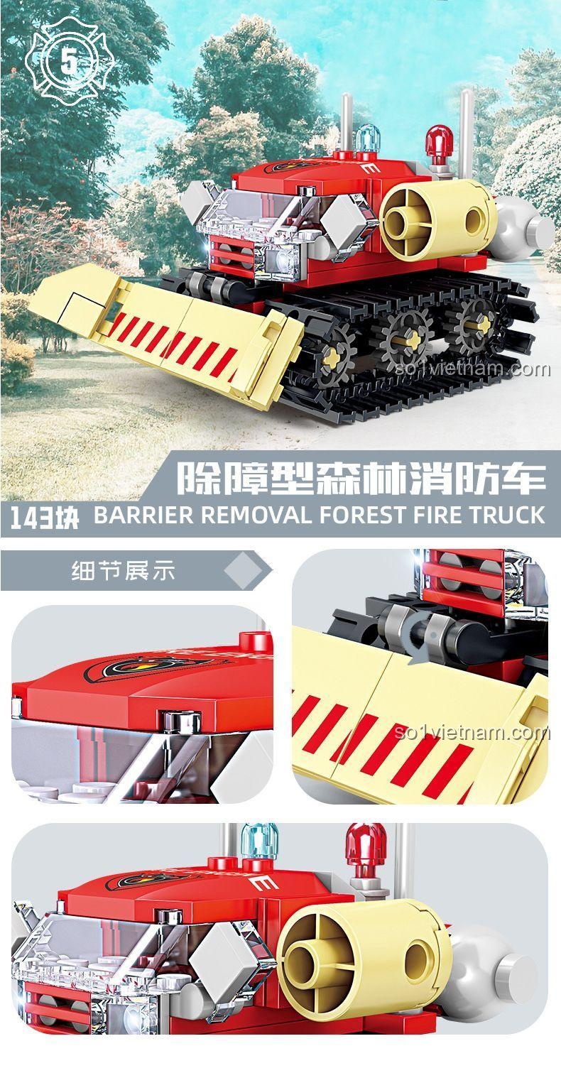 Xe cứu hỏa cứu hộ nhỏ của bộ lắp ghép xe cứu hỏa đa năng 8 trong 1 KAZI KY80542