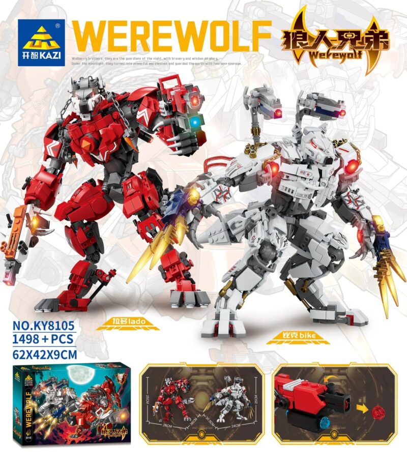 bộ lắp ghép Robot Người Sói Chiến Binh KAZI KY8105, đồ chơi mô hình Người Sói Chiến Binh giá tốt cho con trai 6 tuổi