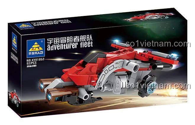 Hộp sản phẩm Phi thuyền thám hiểm không gian Xích Tước KAZI KY81052, bộ đồ chơi lắp ráp tàu vũ trụ cho bé trai 8 tuổi, có đèn LED