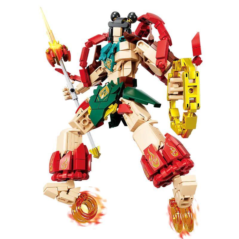 Mô hình Mecha Nezha Thái tử Liên Hoa KAZI KY8110, bộ lắp ghép chiến giáp thần thoại, đồ chơi giáo dục cho bé trai 8 tuổi