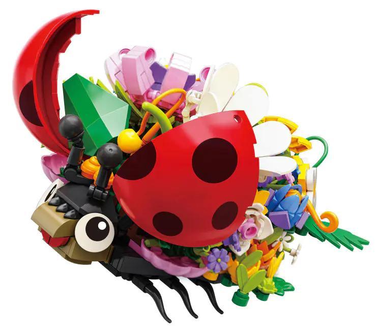 Bộ đồ chơi KAZI KY81118 Hoa Ngũ Sắc: Bọ Rùa Bảy Chấm, mô hình bọ rùa sáng tạo, 470 mảnh, độ tuổi 8+, cho bé gái
