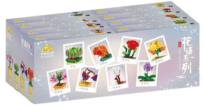 Hộp lớn bộ lắp ghép 8 chậu hoa KAZI KY81124 Ngôn Ngữ Các Loài Hoa cho bé gái 6 tuổi giá rẻ.