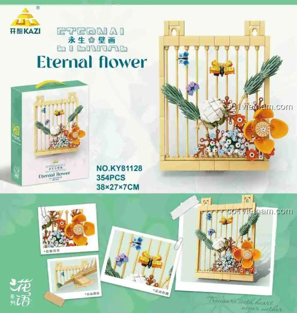 bộ đồ chơi KAZI KY81128, hộp và mô hình Bức Tranh Hoa Vĩnh Cửu, cho mẹ có con gái 8 tuổi, giá tiết kiệm