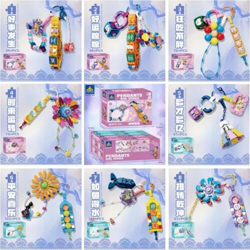 Bộ Lắp Ghép Trang Sức May Mắn KAZI KY81134 cho bé gái 8 tuổi, lắp được 8 mẫu, 746 mảnh, quà tặng ý nghĩa