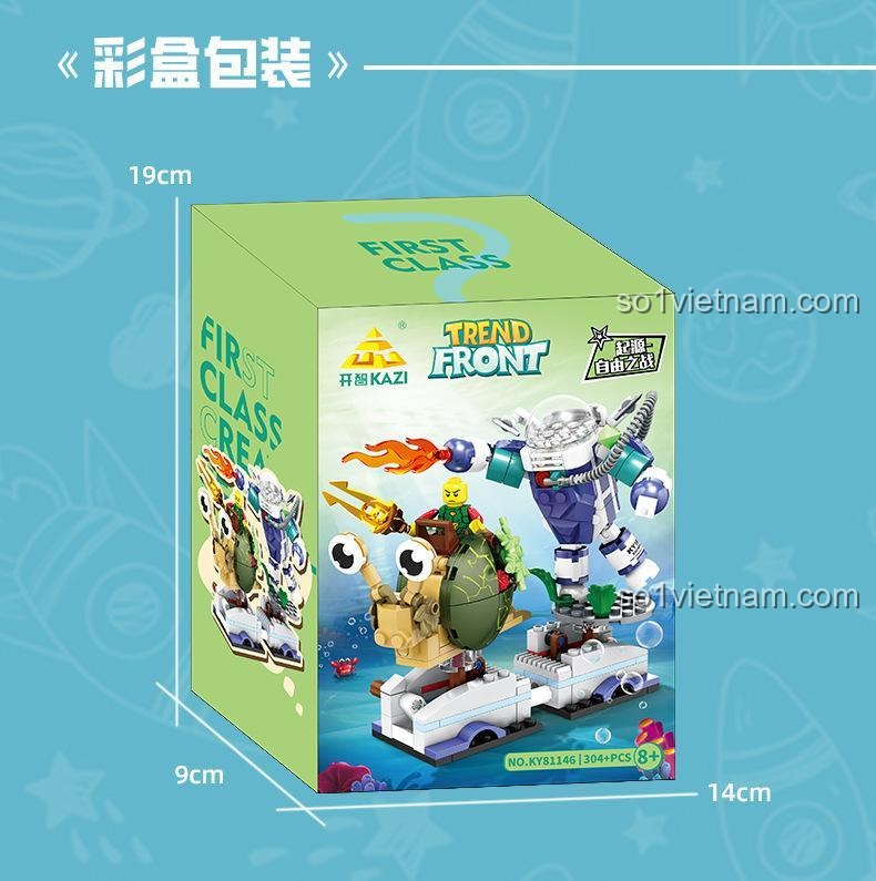 Bộ lắp ghép KAZI KY81146 Trend Front Hộp sản phẩm, 304 Mảnh, Độ tuổi 6+, Cho bé trai
