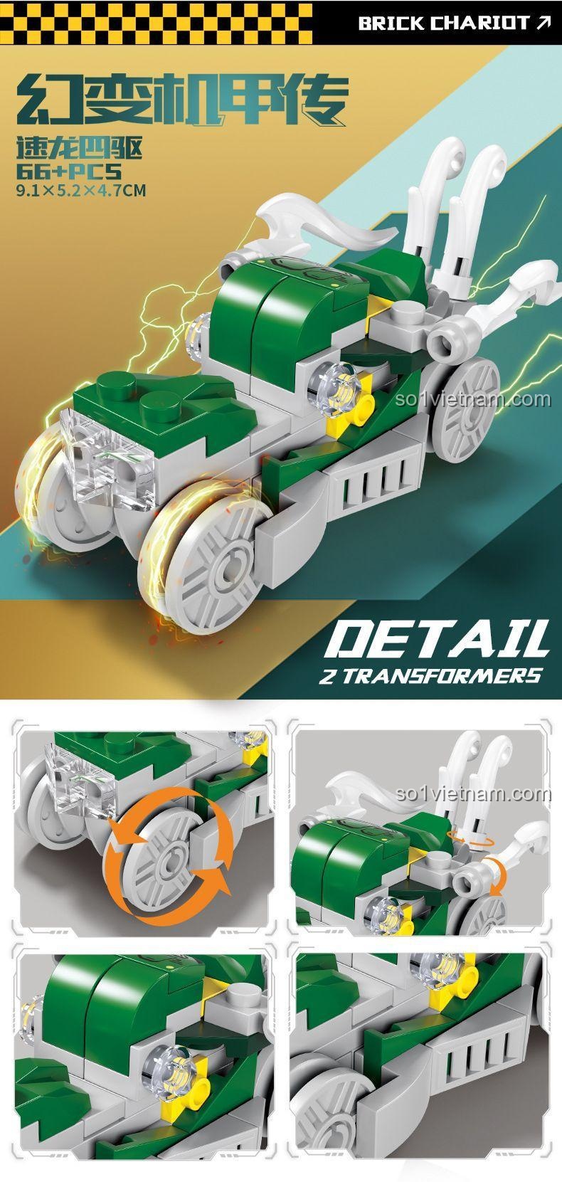 Bộ Lắp Ghép Biến Hình Robot Rồng 8 Trong 1 KAZI KY8120 - Hộp nhỏ