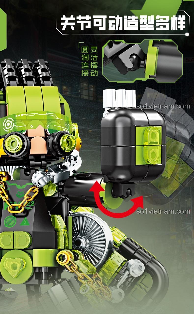 Khớp nối linh hoạt của đồ chơi mô hình KAZI KY8122, giúp tạo dáng đa dạng, tăng cường sáng tạo cho bé trai 8 tuổi.