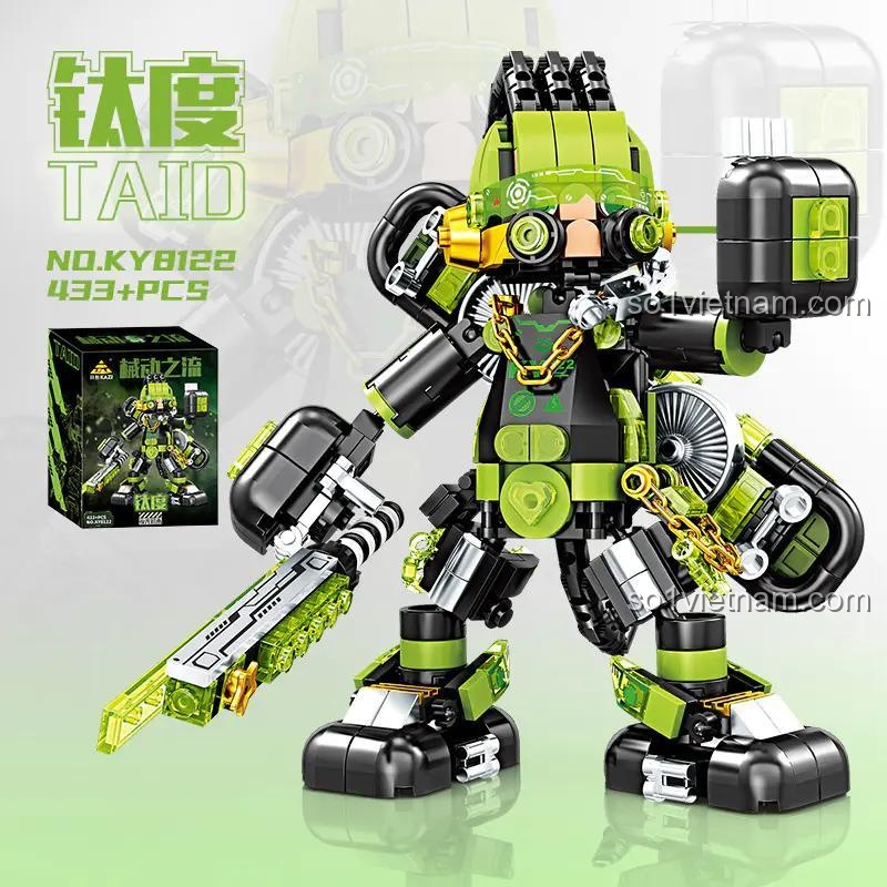 Hộp bộ đồ chơi KY8122, Robot Taid KAZI 433 chi tiết, khớp nối linh hoạt, cho bé trai 8 tuổi, giá rẻ.