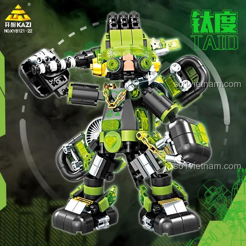 Đồ chơi mô hình KAZI, Robot Taid KY 8122, chiến binh cơ khí 433 mảnh ghép, phát triển tư duy cho bé trai 8 tuổi.