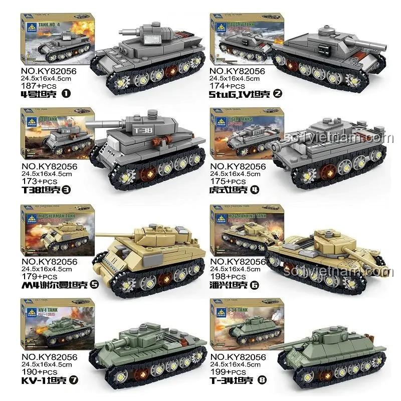 Các mẫu lắp ráp của bộ đồ chơi xe tăng KAZI KY82056