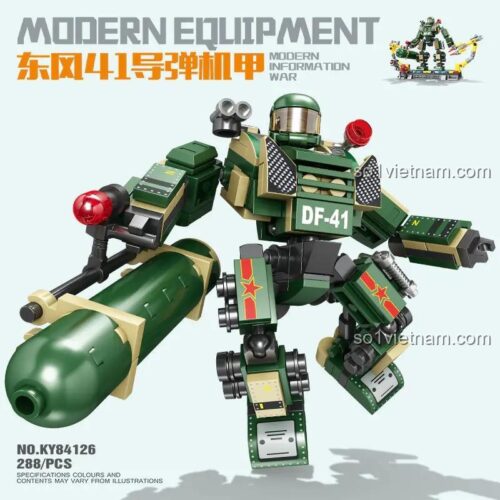 Bộ lắp ghép KAZI KY84126 Đông Phong 41 Tên lửa Cơ giáp, robot chiến đấu DF-41 với 288 chi tiết, đồ chơi lắp ráp cho bé trai 6 tuổi