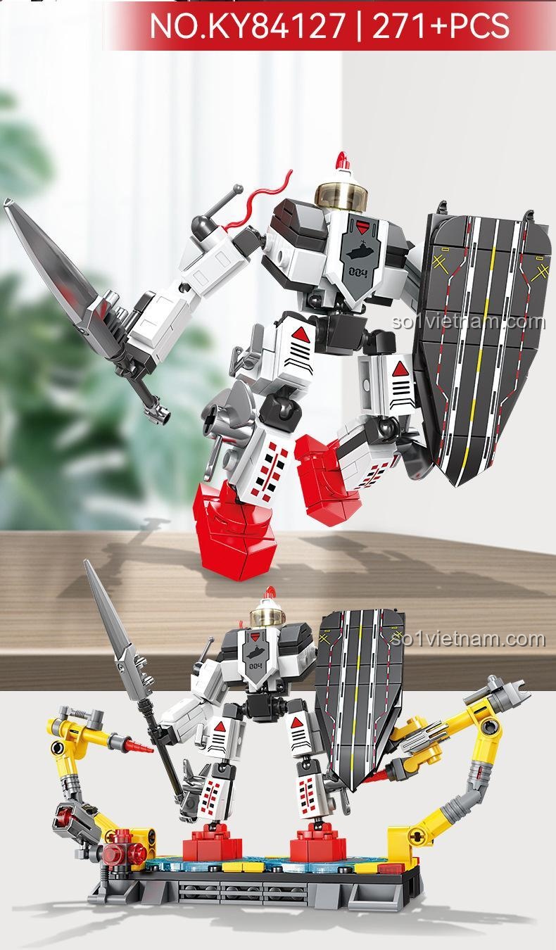 Bộ đồ chơi Mô Hình Cơ Giáp Quân Sự 004 BOZHI 84127 với khớp cầu linh hoạt, đáng tiền cho bé trai 6 tuổi