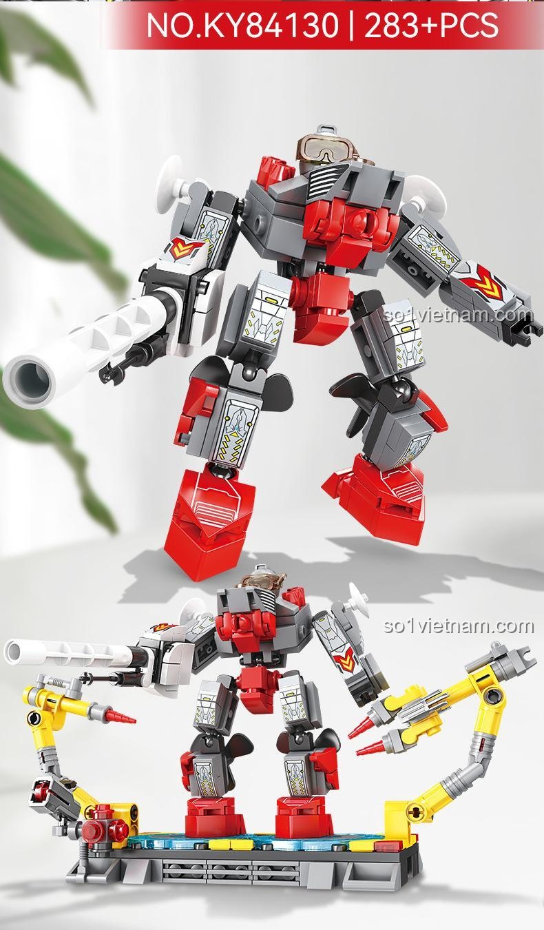 Mecha Chiến Hạm 052B KY84130 biến hình đa dạng, bộ lắp ghép 283 chi tiết, đồ chơi sáng tạo cho bé trai 6 tuổi