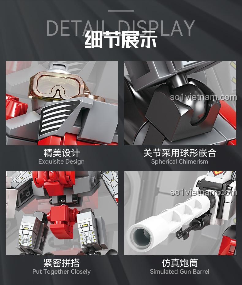 Robot Khu Trục Hạm 052B GBL KY84130 với khớp cầu linh hoạt, pháo mô phỏng, chi tiết tinh xảo, đồ chơi lắp ráp chất lượng cao