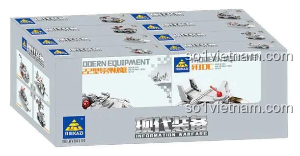 Thùng carton chứa các hộp nhỏ của bộ xếp hình KAZI 84144, phù hợp cho các cửa hàng hoặc mua số lượng lớn.