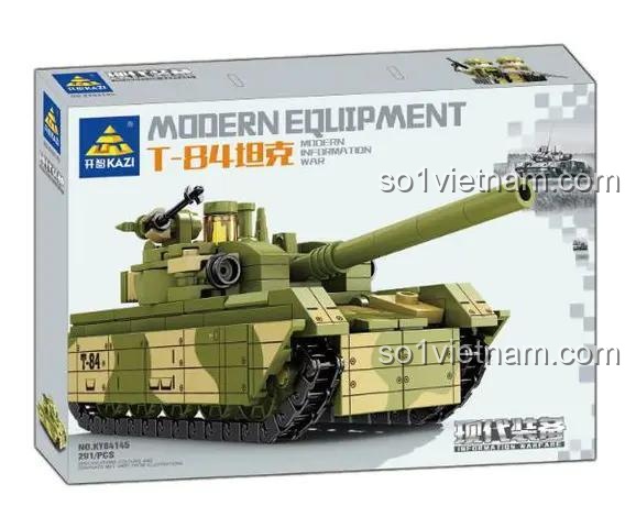 Hộp đồ chơi lắp ráp KAZI KY84145 Xe Tăng Chiến Đấu T-84, 291 chi tiết, giá rẻ cho bé trai