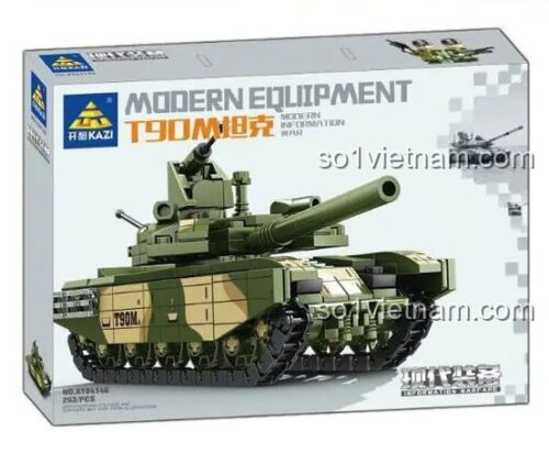 Hộp sản phẩm đồ chơi mô hình KAZI KY84146 Xe Tăng T90M, chất lượng cao, đáng tiền cho bé trai 6 tuổi.