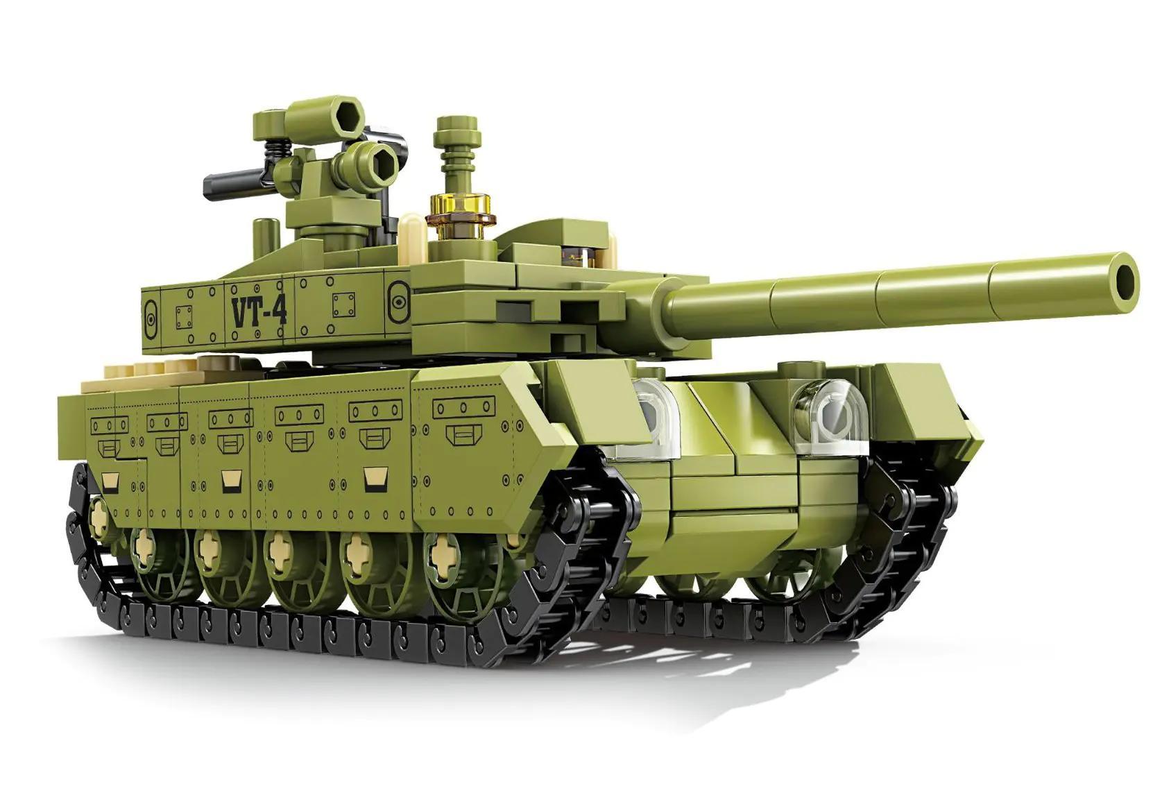 Hộp sản phẩm bộ xếp hình KY84150 Xe tăng VT-4, mô hình xe tăng quân sự VT-4 cho bé trai 6 tuổi, giá rẻ