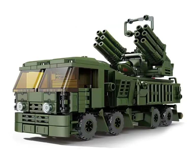 Xe Tên Lửa Phòng Không S-1 KAZI KY84155, bộ đồ chơi quân sự màu xanh lá, 987 chi tiết, phù hợp cho bé trai 6 tuổi