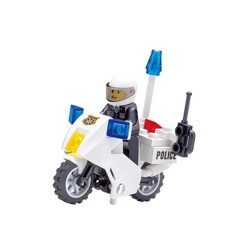 KAZI KY84174 Bộ lắp ghép Xe quân đội: Mô hình xe máy cảnh sát với minifigure cảnh sát, đèn xanh đỏ, bộ đàm, phù hợp cho bé trai 6 tuổi, rèn luyện kỹ năng phối hợp tay mắt, tư duy logic, giá tốt.