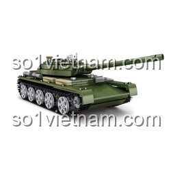 KAZI KY84174 Bộ lắp ghép Xe quân đội: Mô hình xe tăng với nòng pháo dài, bánh xích, phù hợp cho bé trai 6 tuổi, rèn luyện kỹ năng phối hợp tay mắt, tư duy logic, giá tốt.
